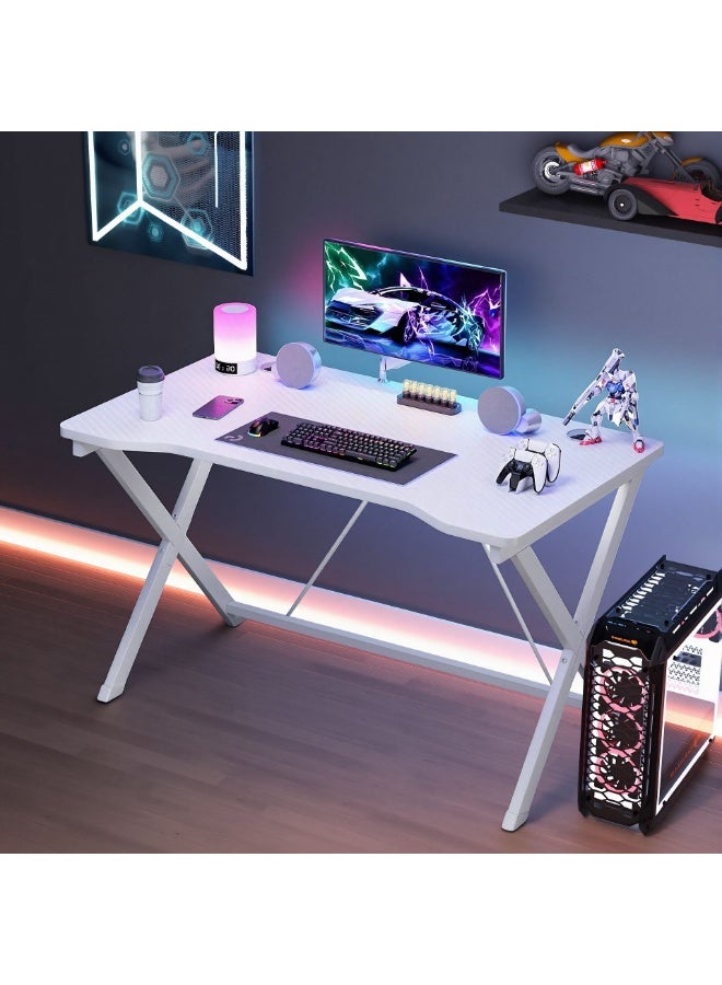 SHEIDLIN طاولة ألعاب مصممة وفق مبادئ علم الإنسان، وطاولة كمبيوتر بمقاسين مختلفين، وطاولة مكتب منزلية مزودة بإمكانية إدارة الكابلات، مثالية لاستخدامها في محطات العمل الإلكترونية من الألياف الكربونية في المساحات المحدودة. - Image 1